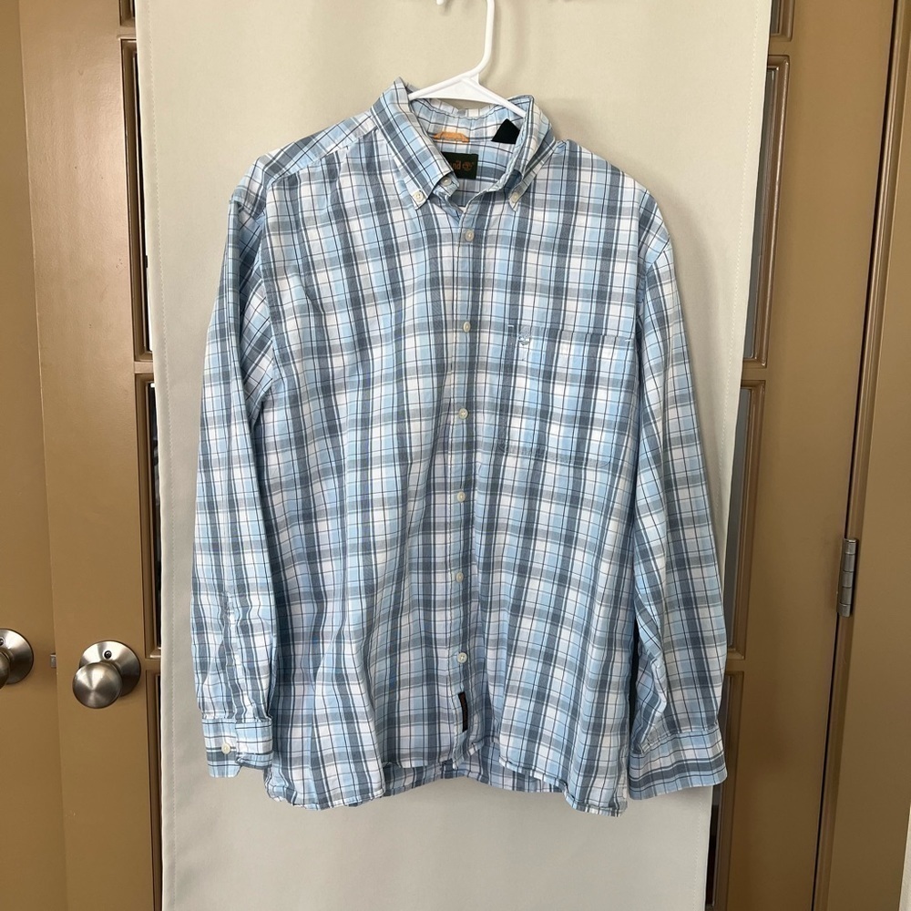 Timberland Men's Medium Plaid Long Sleeve Button Up‎ Shirt